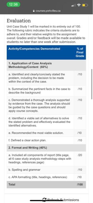 12:35 courses.yorkvilleu.ca Objectives Upon | Chegg.com