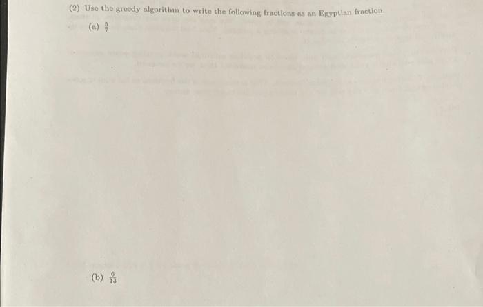Solved (2) Use the greedy algorithan to write the following | Chegg.com