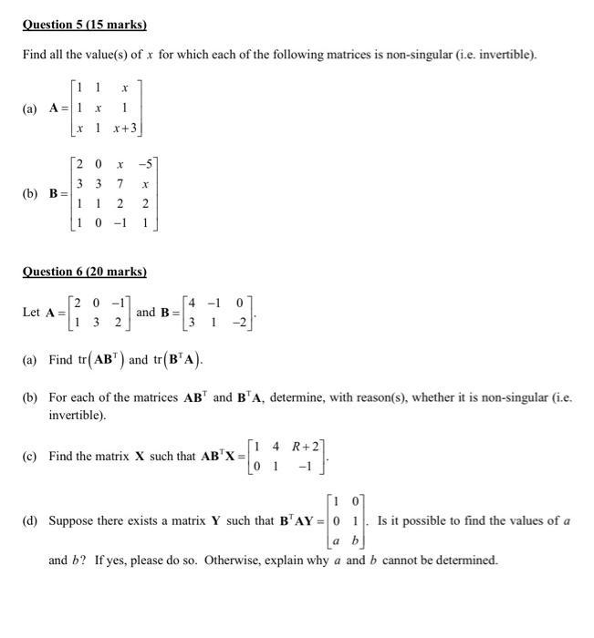 Solved Let M and N be 3×3 matrices such that det(M)=R+2 and | Chegg.com