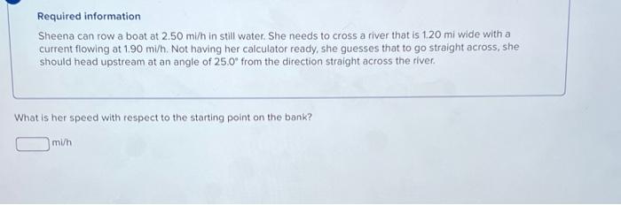 Solved Required information Sheena can row a boat at | Chegg.com