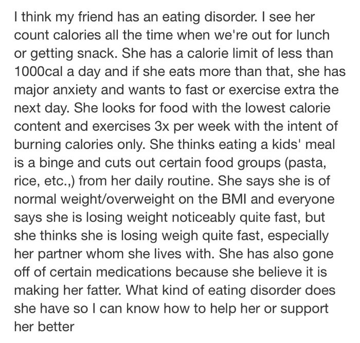 case study on eating disorder