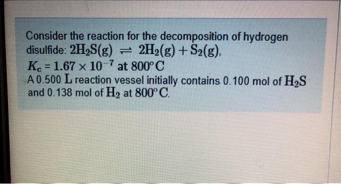 Solved Consider the reaction for the decomposition of | Chegg.com
