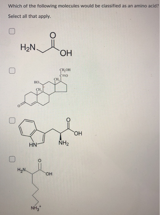 Solved Which of the following molecules would be classified | Chegg.com
