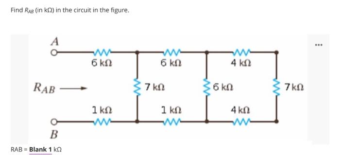 Solved Find RAB (in kΩ ) in the circuit in the figure. RAB= | Chegg.com