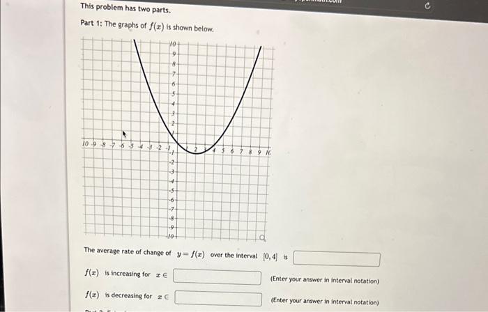 Solved This problem has two parts. Part 1: The graphs of | Chegg.com