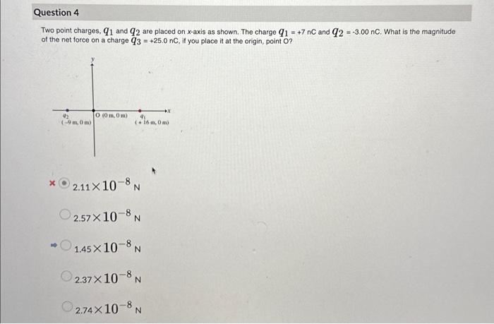 Solved Two Point Charges, Q1 And Q2 Are Placed On X-axis As | Chegg.com