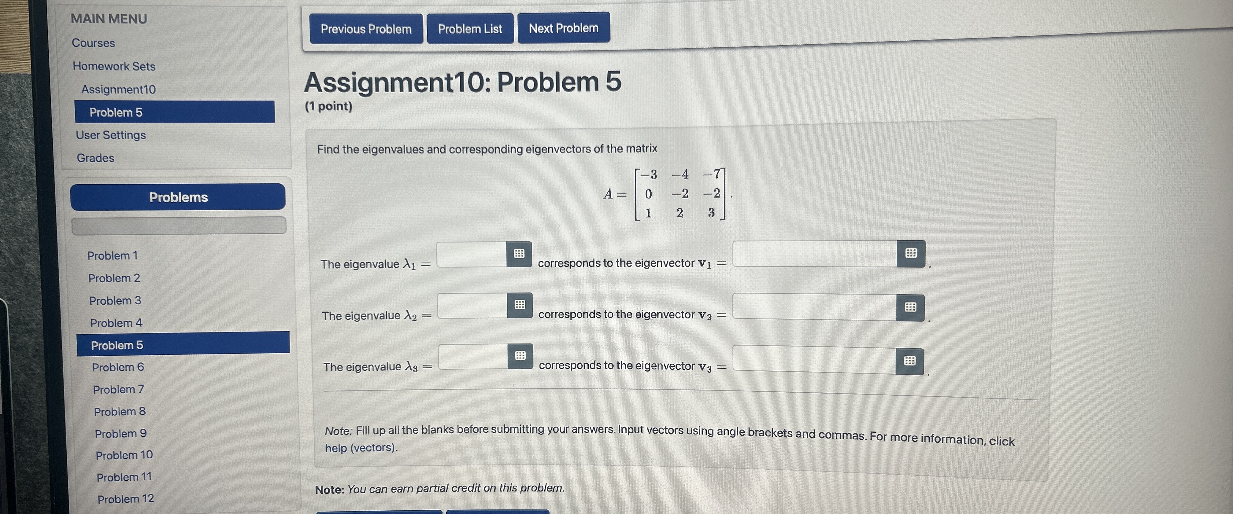 Solved MAIN MENUCoursesHomework SetsAssignment10Problem | Chegg.com
