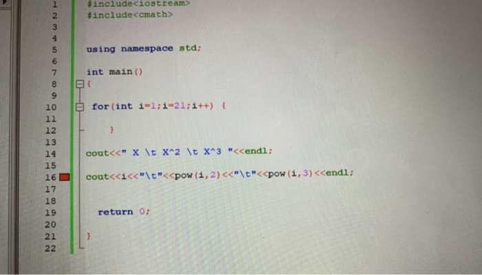 Solved Exercise#1: Number squares and cubes Using loops of | Chegg.com
