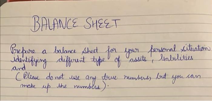 personal balance sheet liabilities should be recorded at their