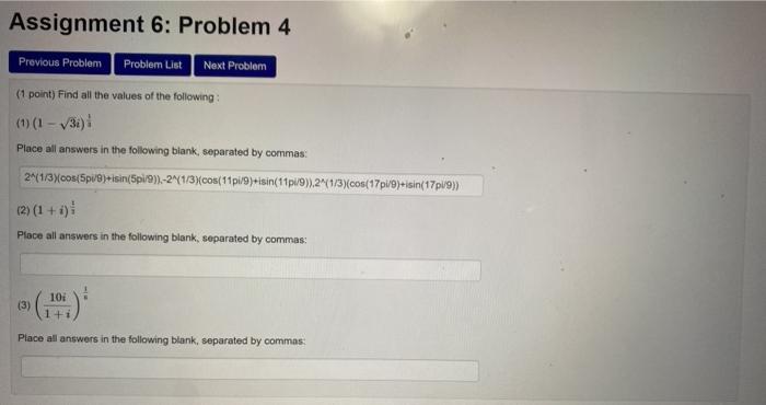 Solved Assignment 6: Problem 4 Problem List Previous Problem | Chegg.com