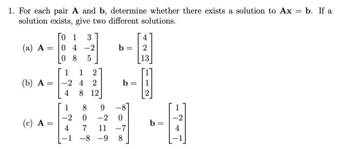 Solved 1. For Each Pair A And B, Determine Whether There | Chegg.com