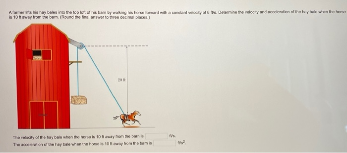 Solved A Farmer Ifts His Hay Bales Into The Top Loft Of His | Chegg.com ...