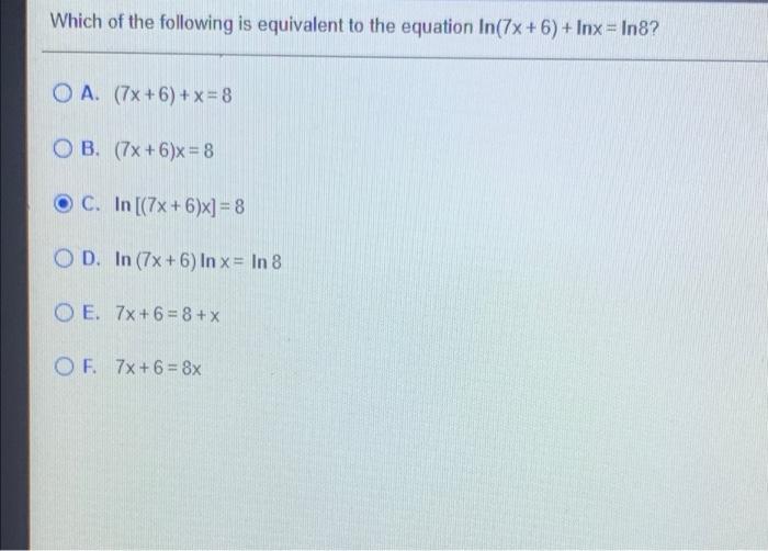 Solved Which of the following is equivalent to the equation | Chegg.com