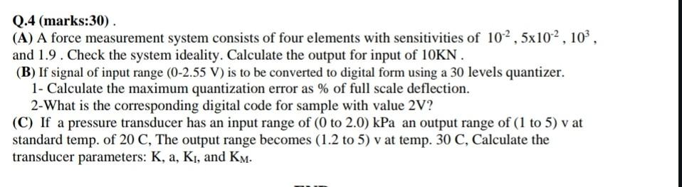 Solved Q. 1 (marks:20) Design and sketch a measurement | Chegg.com