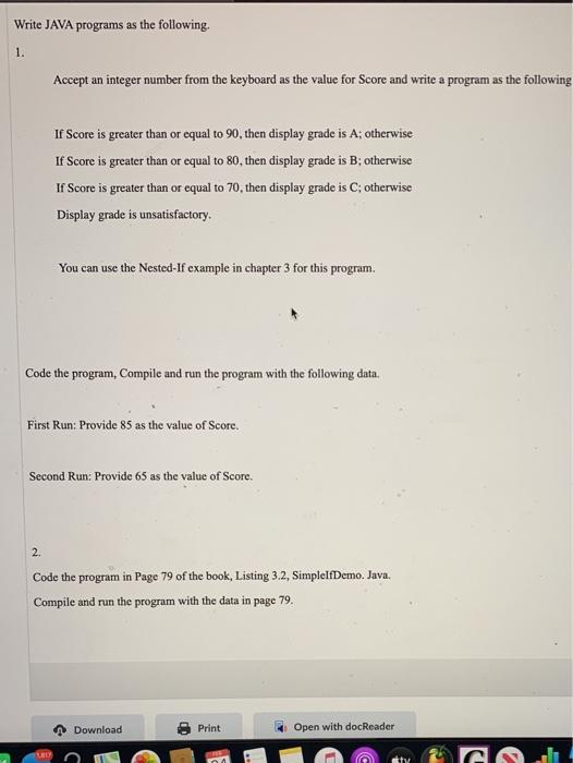 Solved Write JAVA programs as the following. 1. Accept an | Chegg.com