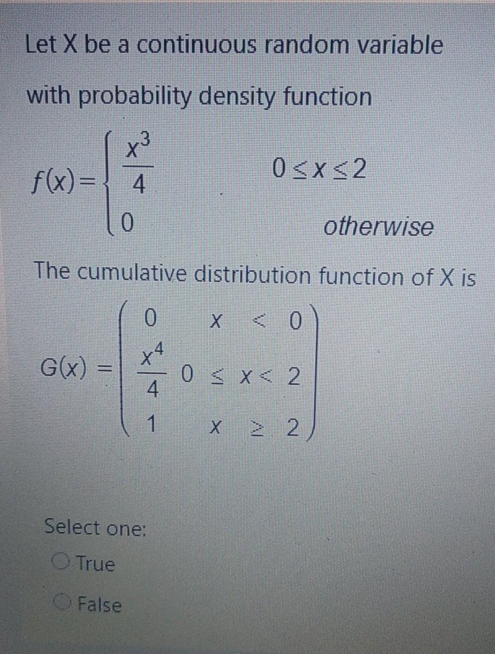 Solved Let X be a continuous random variable with | Chegg.com