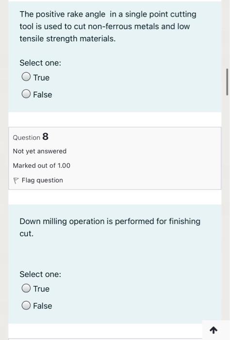 Solved The positive rake angle in a single point cutting | Chegg.com