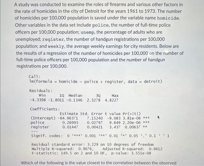 Solved A study was conducted to examine the roles of | Chegg.com