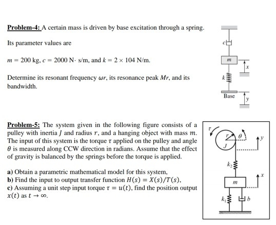 Solved Problem-4: A certain mass is driven by base | Chegg.com