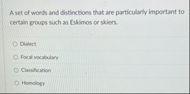 Solved A set of words and distinctions that are particularly | Chegg.com