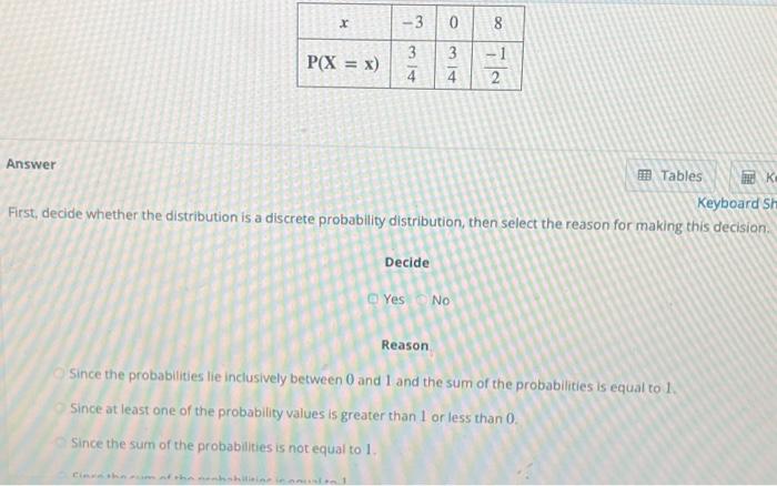 Solved First, decide whether the distribution is a discrete | Chegg.com