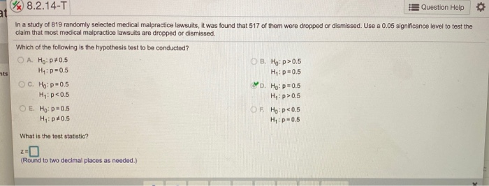 Solved In a study of 803 randomly selected medical