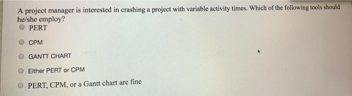 Solved A project manager is interested in crashing a project | Chegg.com