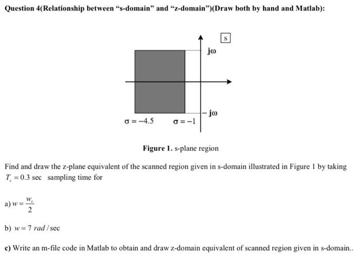 Question 4 Relationship Between S Domain And Chegg Com