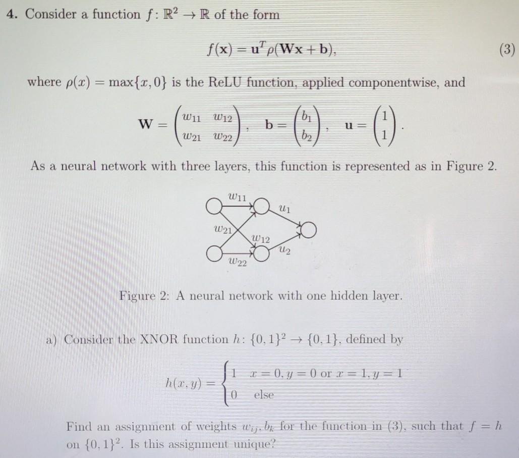 Solved 4 Consider A Function F R2 R Of The Form F X Chegg Com