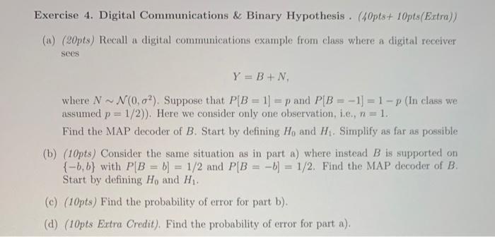 Exercise 4. Digital Communications & Binary | Chegg.com