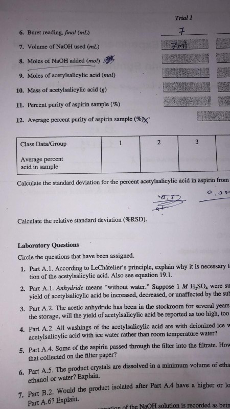 1 Mass Of Salicylic Acid G A Preparation Of As Chegg Com