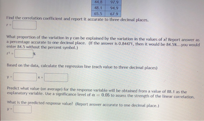Solved Run a regression analysis on the following data set | Chegg.com