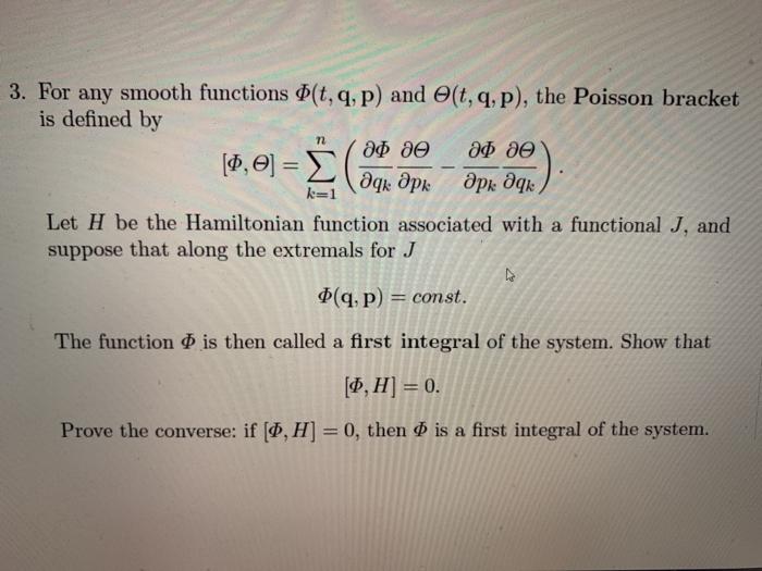 Solved N2 3 For Any Smooth Functions Oſt Q P And E T Q Chegg Com