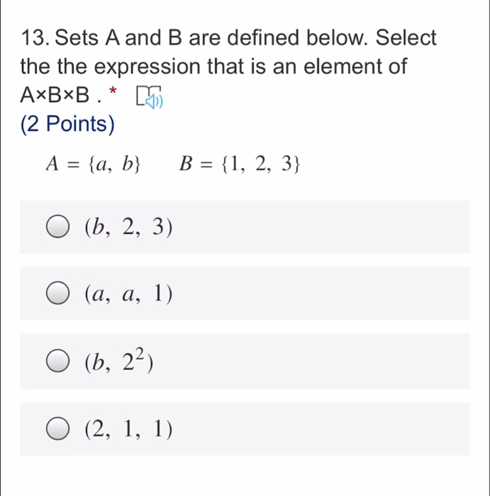 Solved 13. Sets A And B Are Defined Below. Select The The | Chegg.com