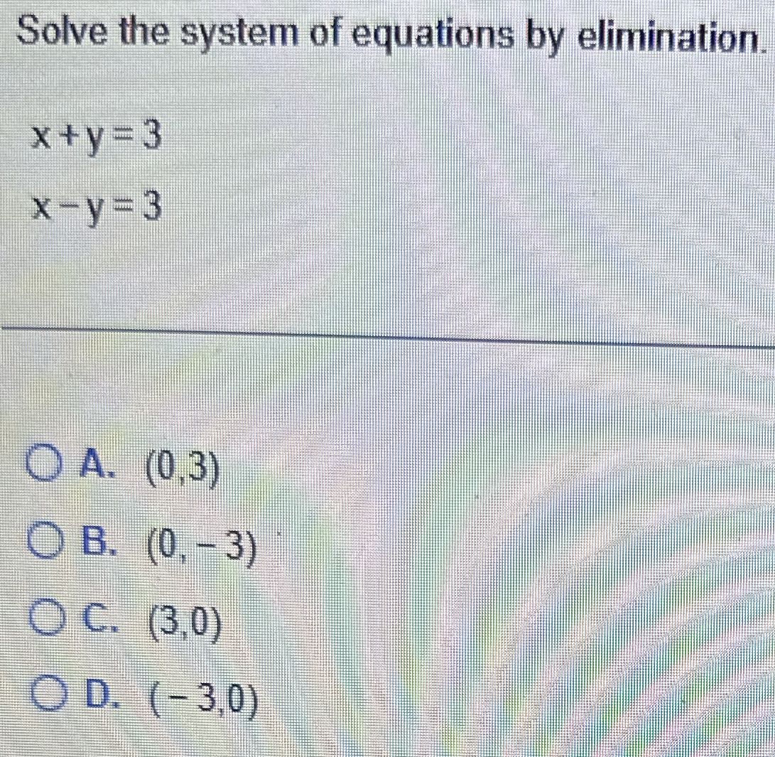 Solved Solve the system of equations by | Chegg.com