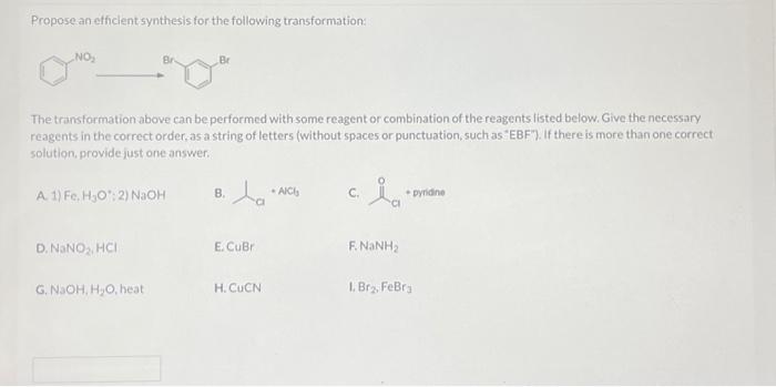 Propose an efficient synthesis for the following | Chegg.com