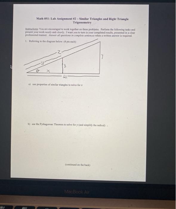 assignment 05.07 right triangles and trigonometry discussion based assessment