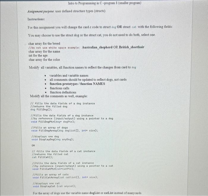 Solved Intro to Programming in C-program 8 (smaller program) | Chegg.com