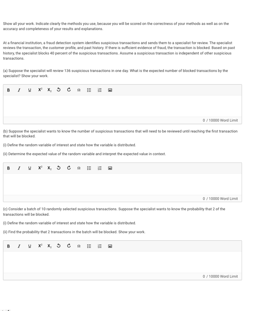 Solved Show all your work. Indicate clearly the methods you | Chegg.com