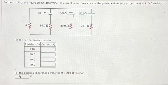 Solved In the circuit of the figure below, determine the | Chegg.com