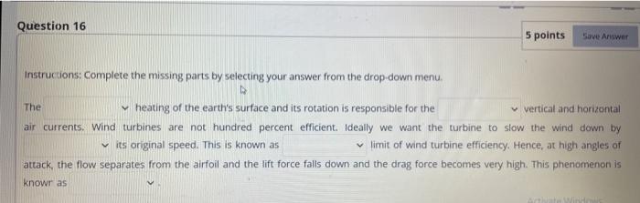 Solved Question 16 5 points Save Answer Instructions: | Chegg.com