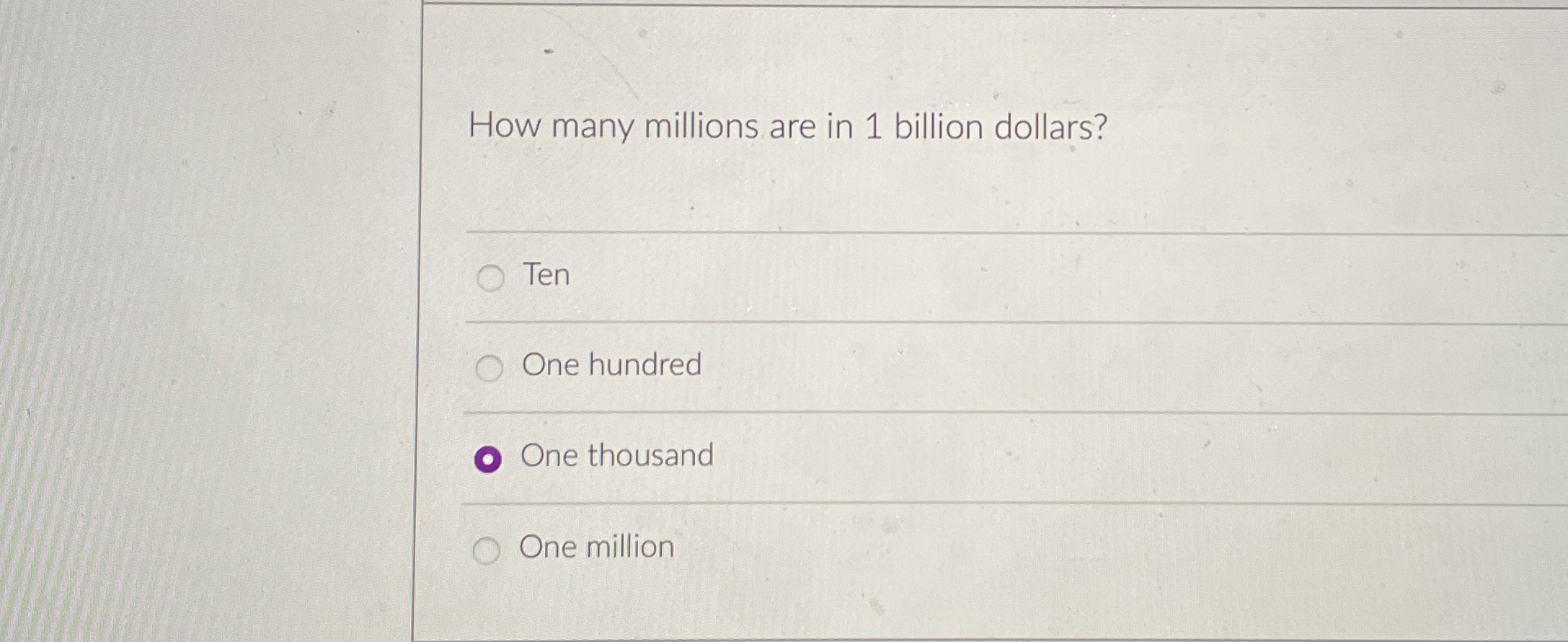 HOW MANY MILLION WILL MAKE ONE BILLION visual data 5