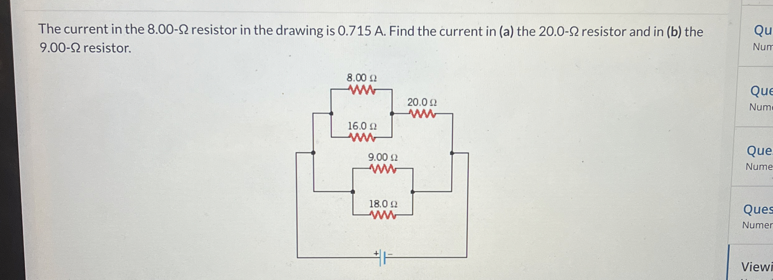 Solved The current in the 8.00-Ω ﻿resistor in the drawing is | Chegg.com