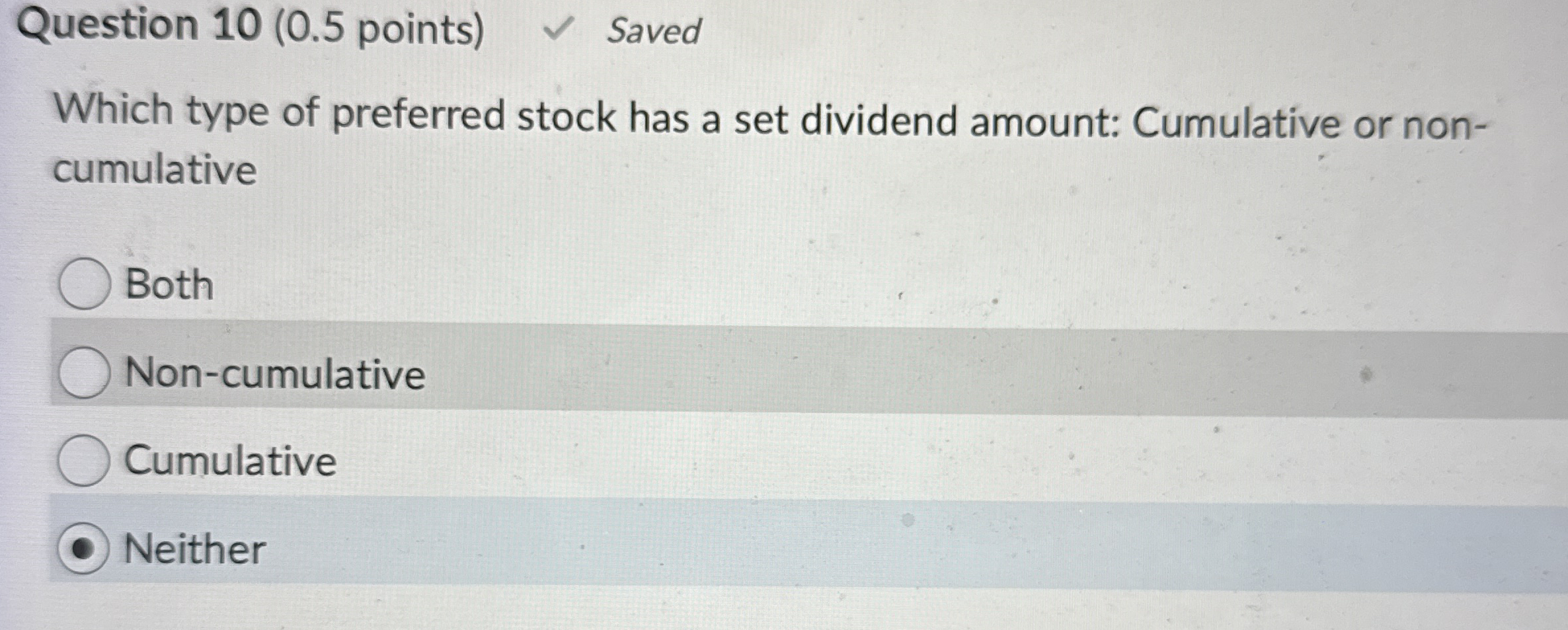 Question 10 ( 0.5 ﻿points) ﻿SavedWhich type of | Chegg.com