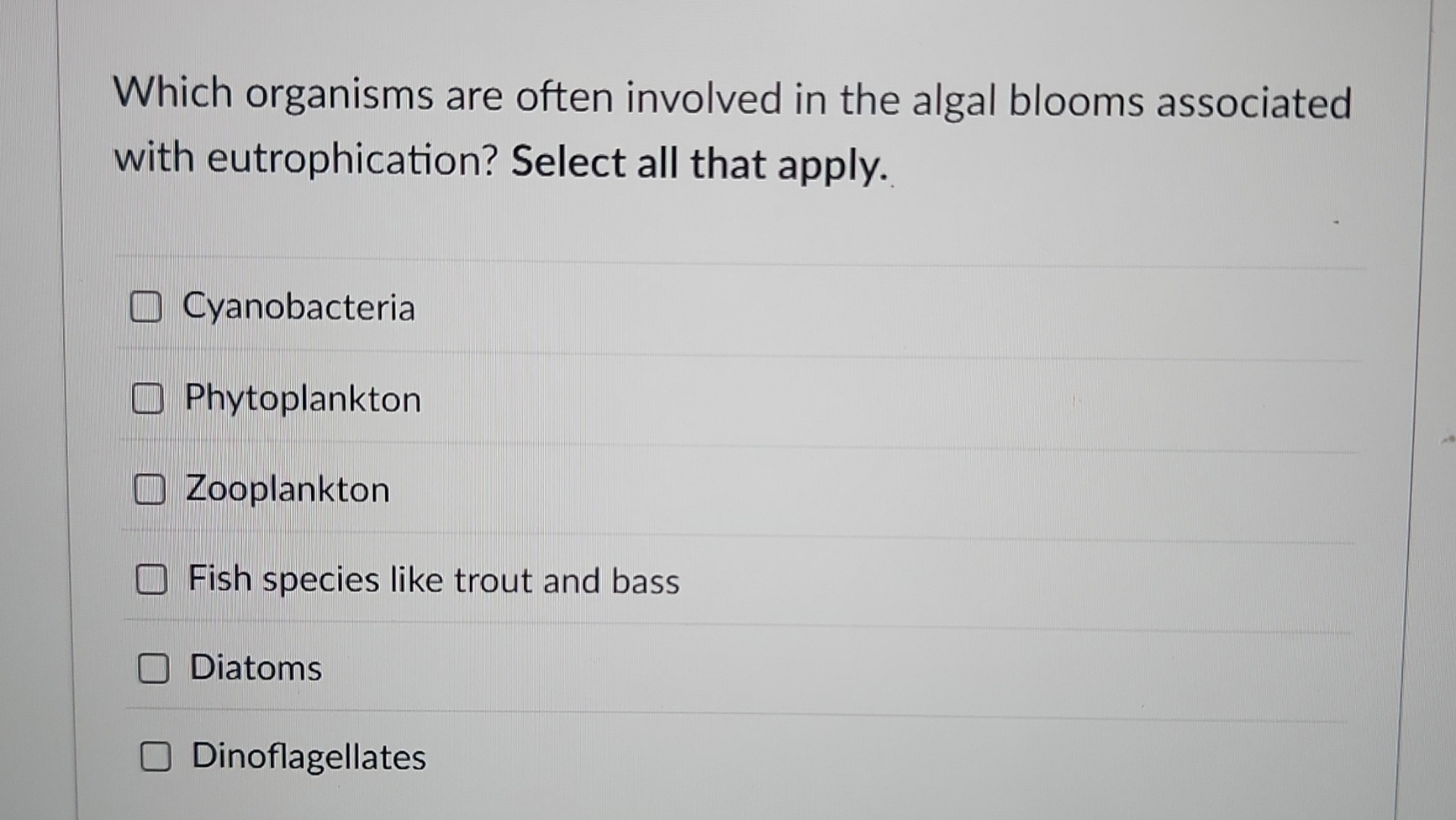 Solved Which organisms are often involved in the algal | Chegg.com
