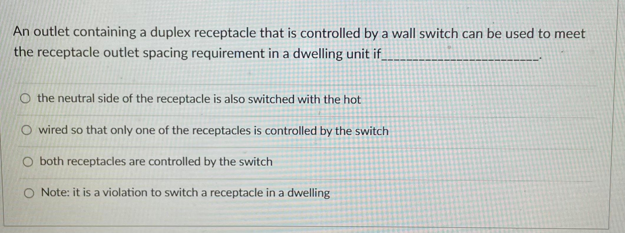 Solved An Outlet Containing A Duplex Receptacle That Is | Chegg.com