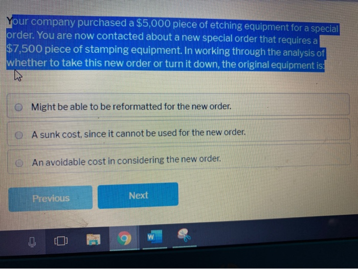 Solved Your Company Purchased A 5 000 Piece Of Etching E Chegg Com