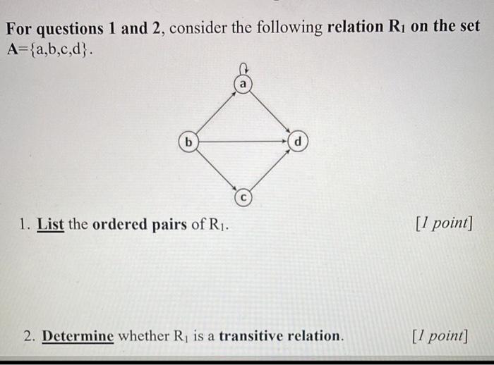 Solved For Questions 1 And 2 , Consider The Following | Chegg.com