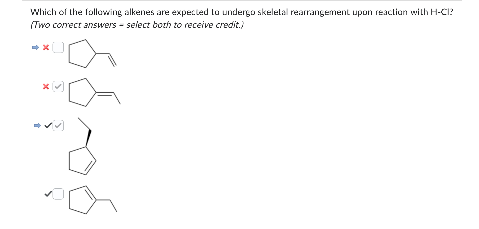 Solved Which of the following alkenes are expected to | Chegg.com