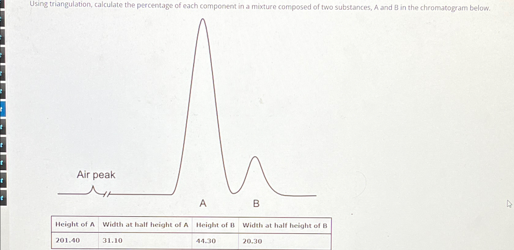 Solved Using triangulation, calculate the percentage of each | Chegg.com